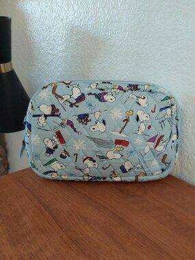Vera Bradley Peanuts Large Cube Belt Bag Ski Jump Snoopy Winter Sky Fanny Pack #